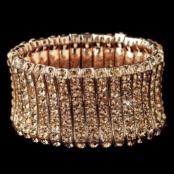 Rose Gold Rhinestone Stretch Bracelet