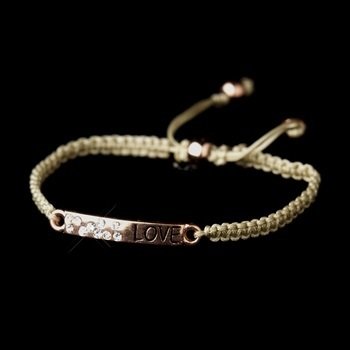 Rose Gold Bracelet &quot;Love&quot; Corded Rope Fashion