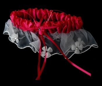 Dainty Fuschia Trimmed Garter