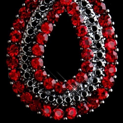 Antiques Silver Red Rhinestone Earrings