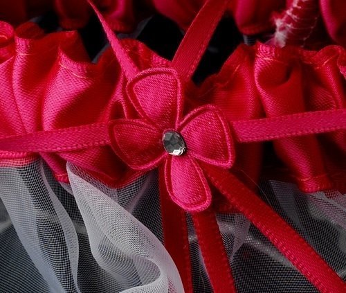 Dainty Fuschia Trimmed Garter