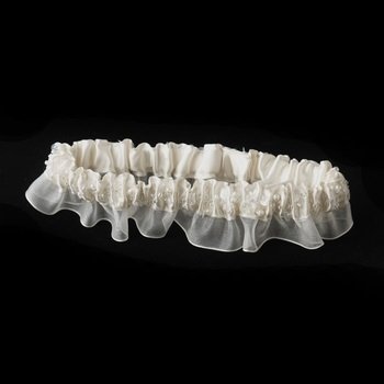 Organza  Garter with Bugle Beads &amp; Sequence