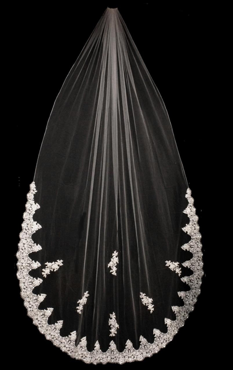 Elegant French Lace Cathedral Veil