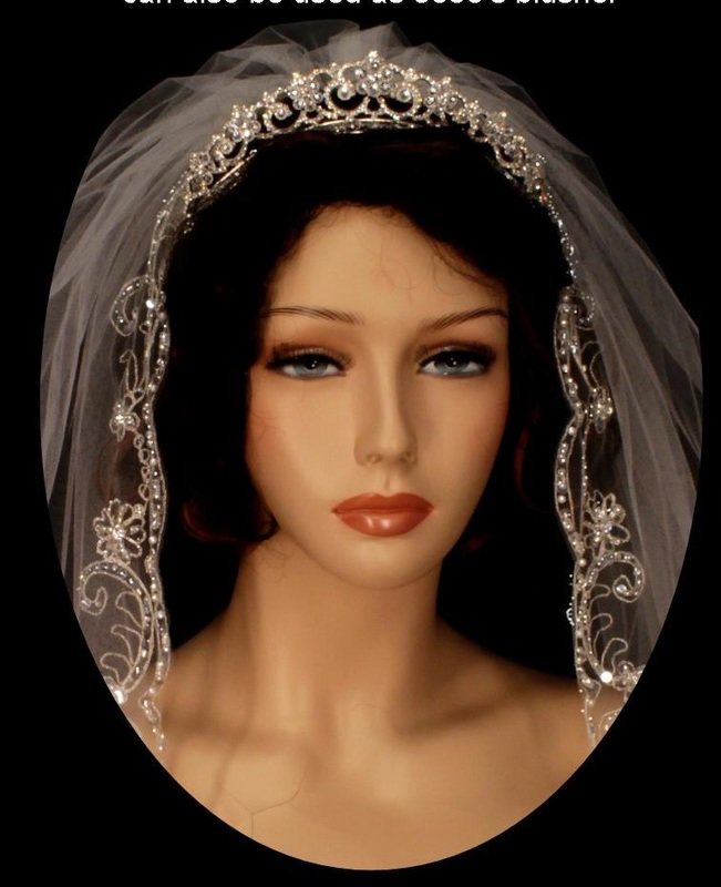 Exquisite Silver Thread Veil