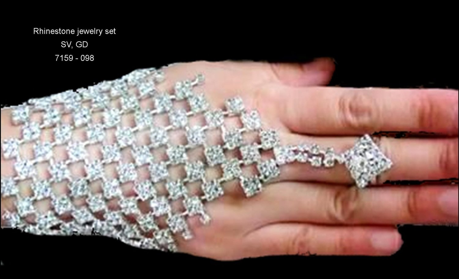 Rhinestone Net Hand Jewelry