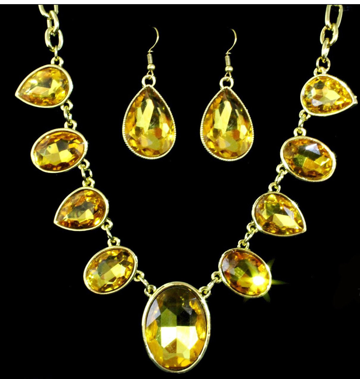 Yellow & Gold Necklace Set