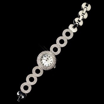 Silver Clear Circle Pave Rhinestone