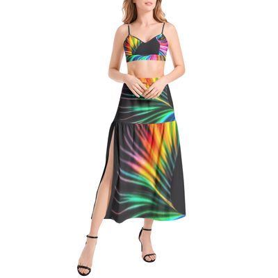 BRALETTE TOP AND HIGH SLIT TIGH SKIRT