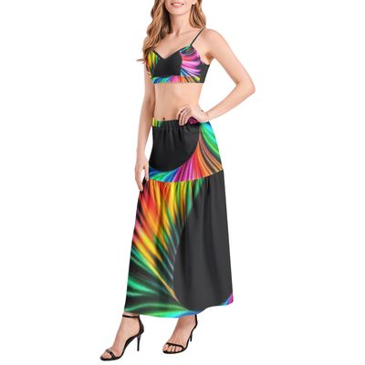 BRALETTE TOP AND HIGH SLIT TIGH SKIRT