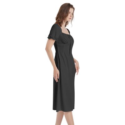 PUFF SLEEVE MID TIGH MIDI DRESS