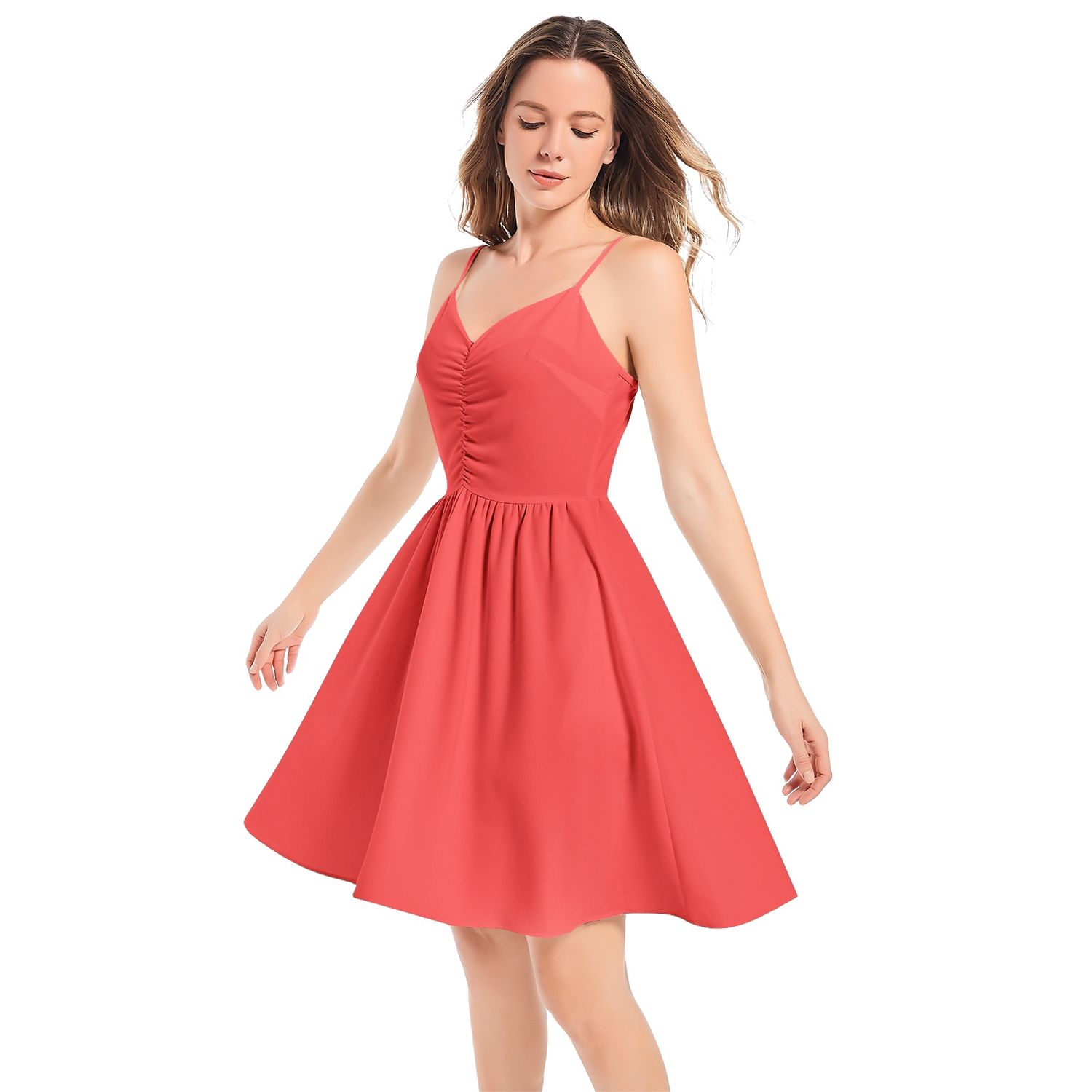 SPAGHETTI STRAP SLEEVELESS SUMMER BEACH MINI GOWN