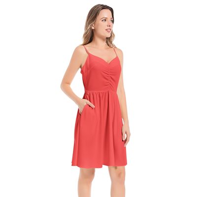 SPAGHETTI STRAP SLEEVELESS SUMMER BEACH MINI GOWN