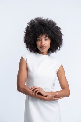 ‘’JADE’’ robe courte blanc cassé