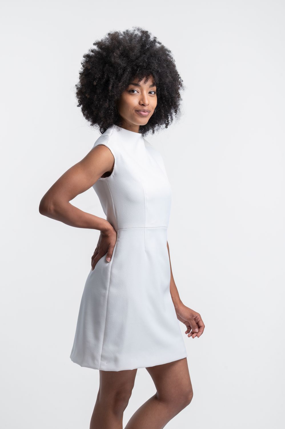 ‘’JADE’’ robe courte blanc cassé