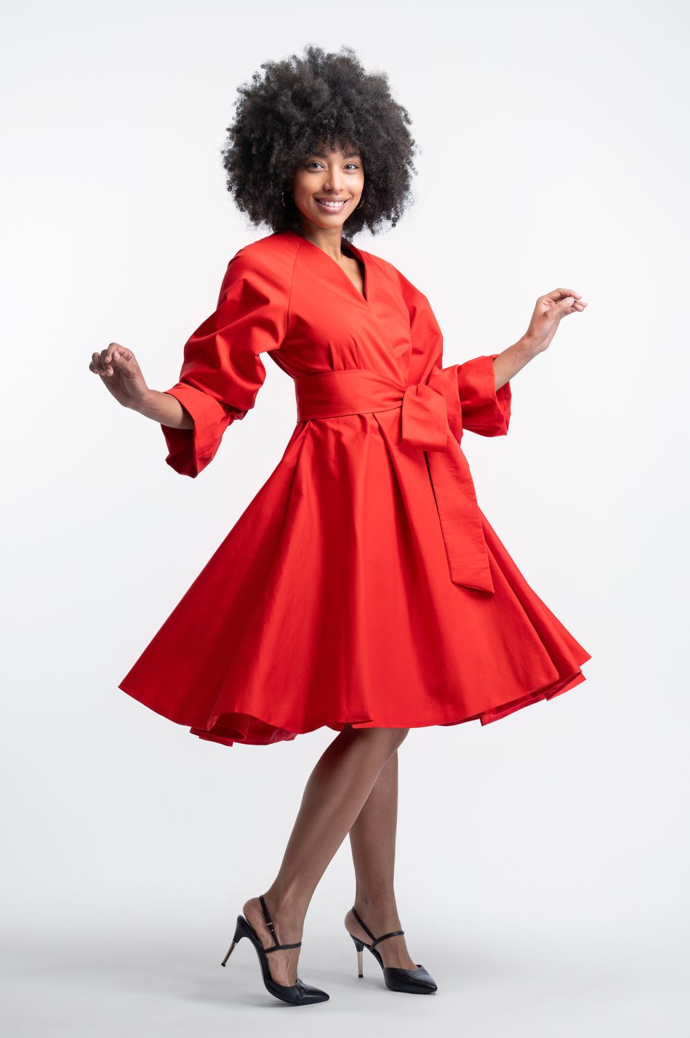 ‘’ DANA’’​ Robe manteau rouge