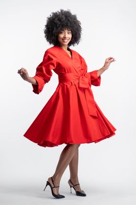 ‘’ DANA’’​ Robe manteau rouge