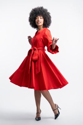 ‘’ DANA’’​ Robe manteau rouge