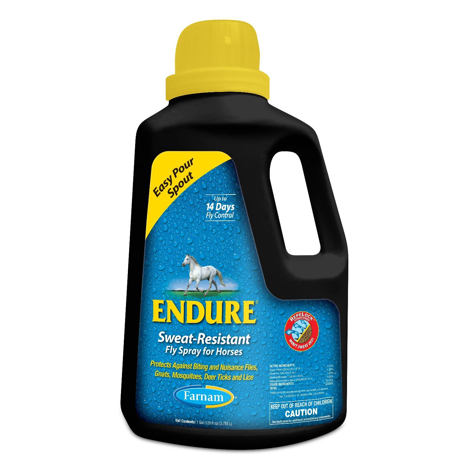 Enudure Sweat-Resistant Fly Spray for Horses 128 oz EZ Pour