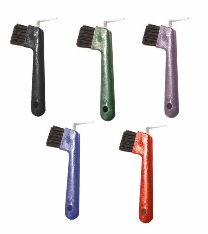 Hoof Pick with Brush Smooth Handle