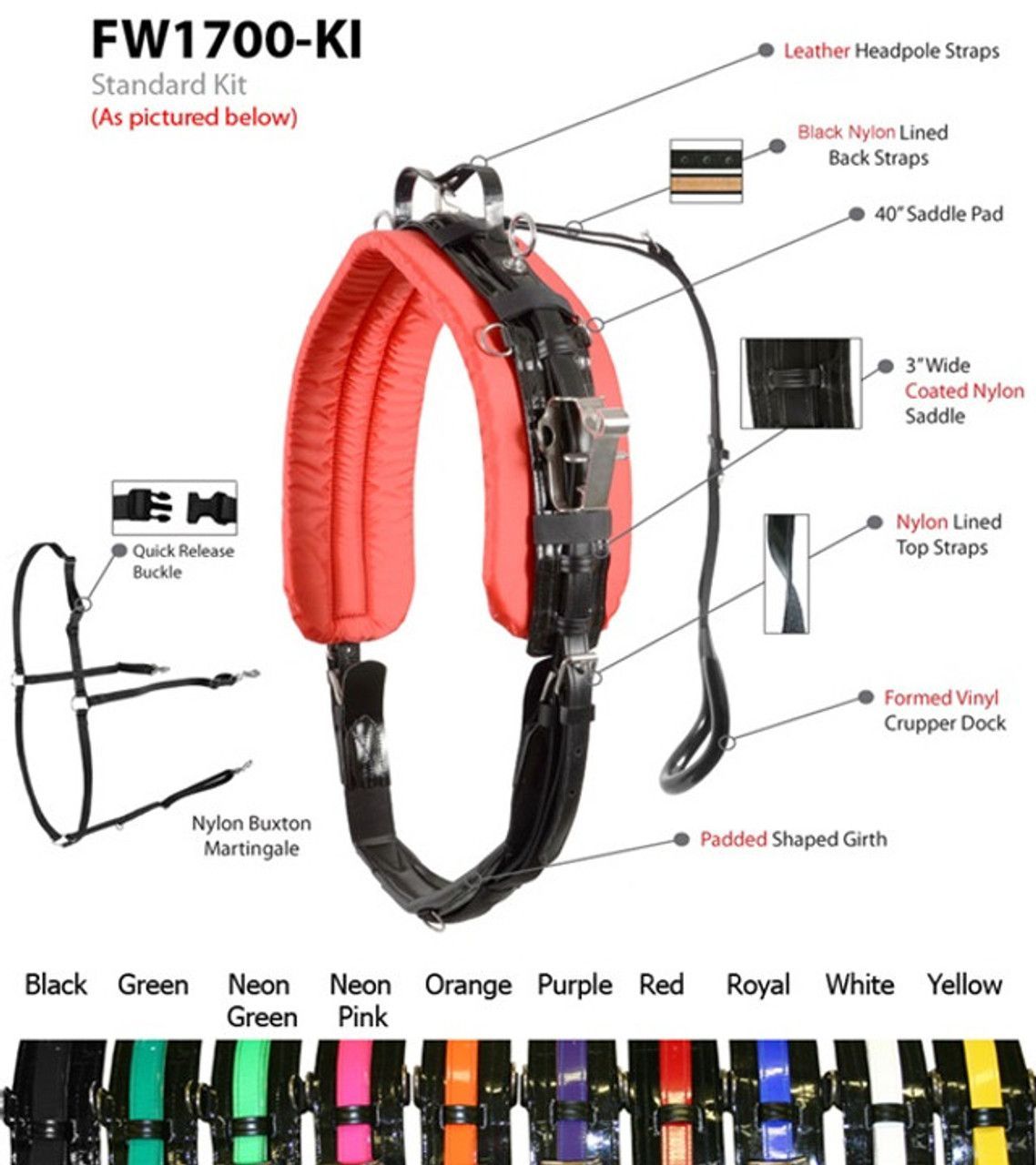 Feather-Weight® LITE-N-TUFF® All Weather Coated Nylon Race Harness