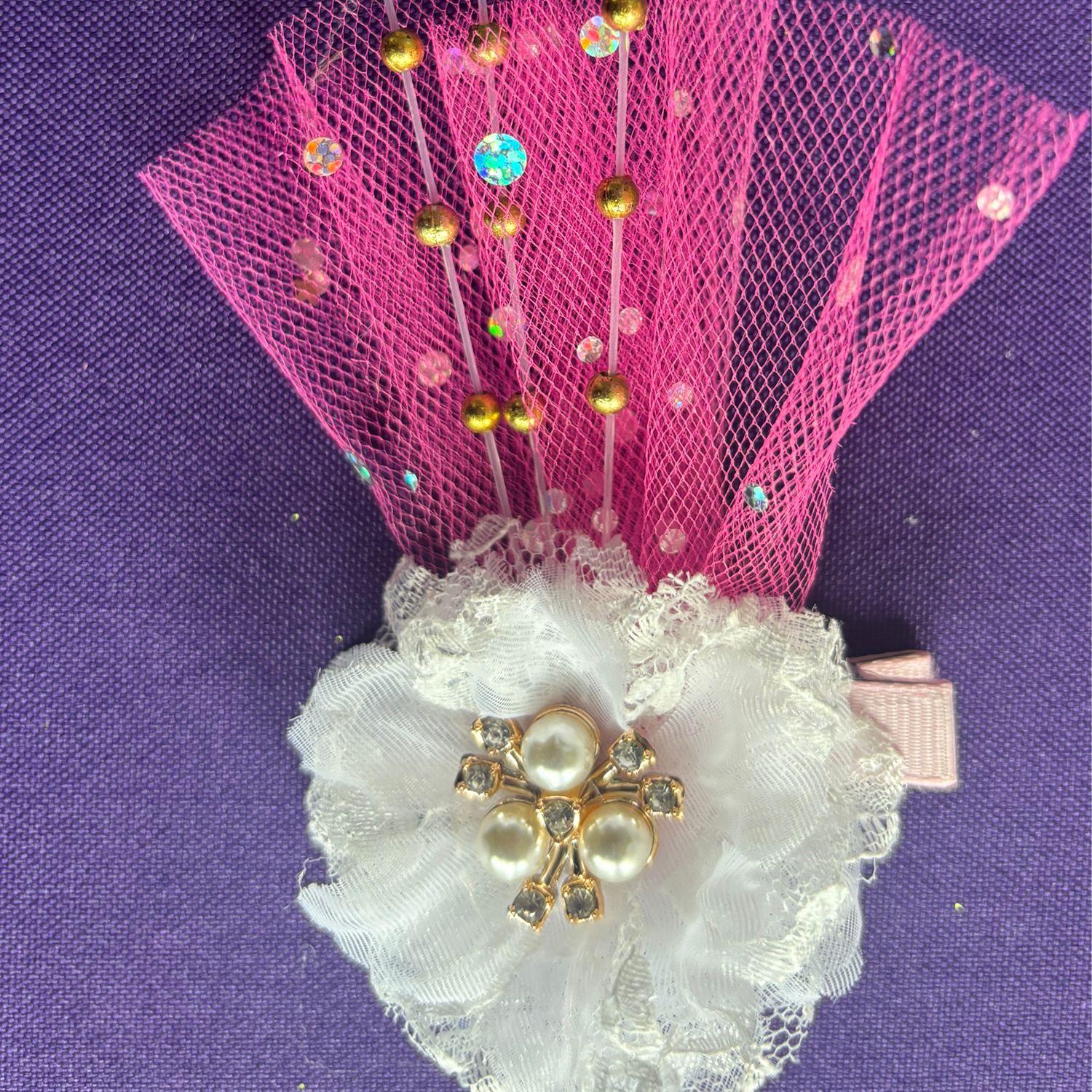 White flower pink tulle