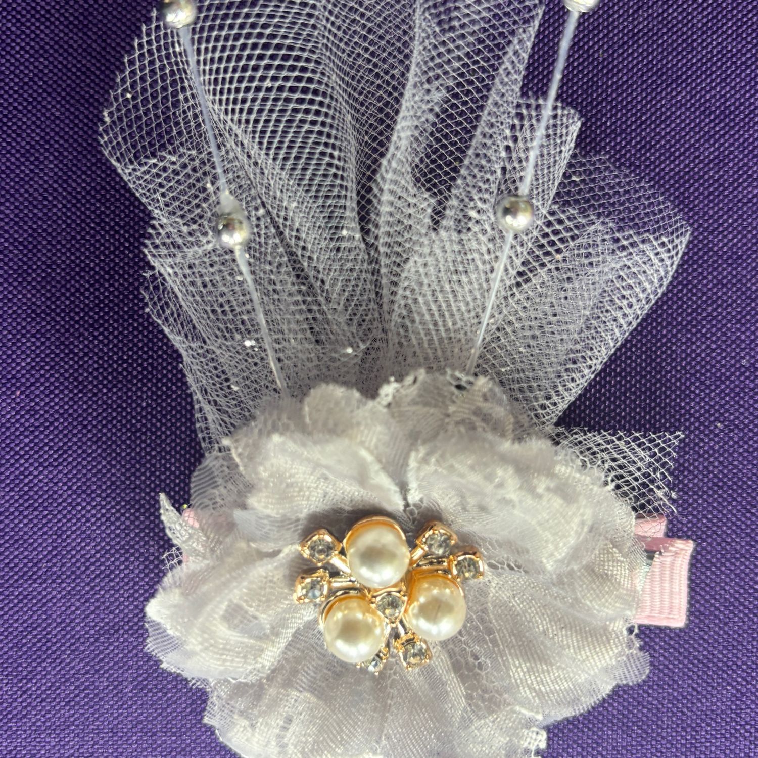 Grey flower grey tulle