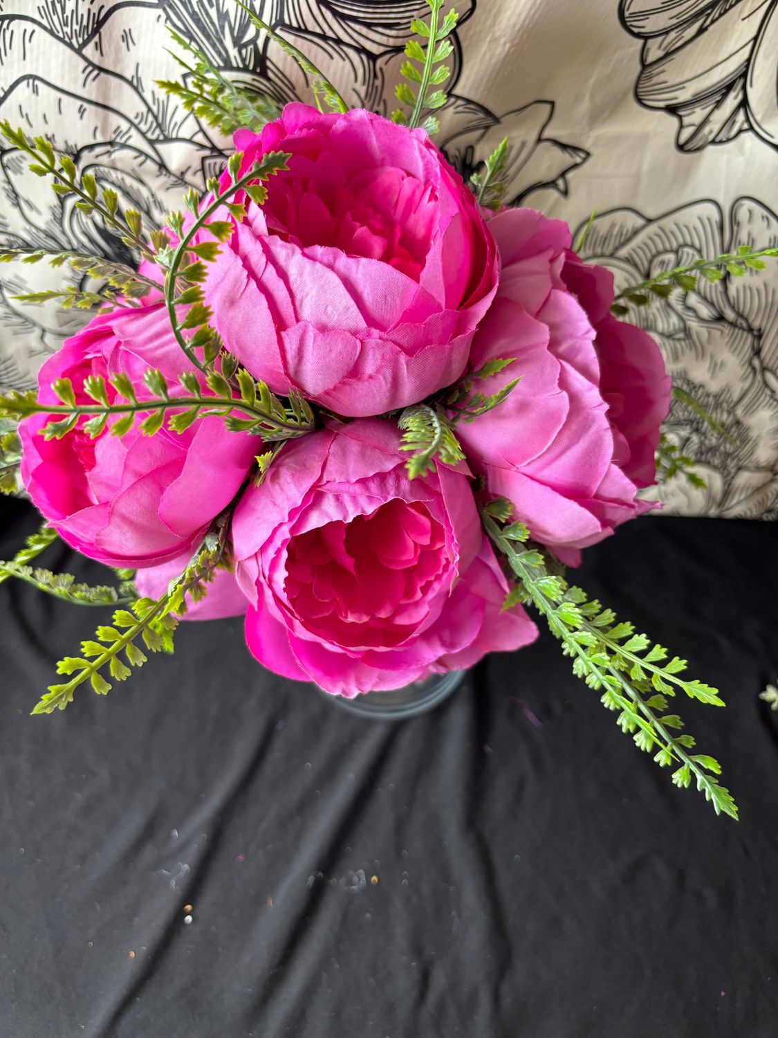 Pink Peonies and Ferns