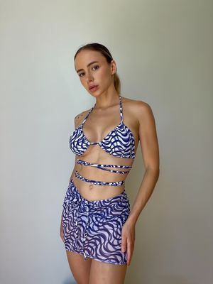 FALDA PAREO OLAS AZUL