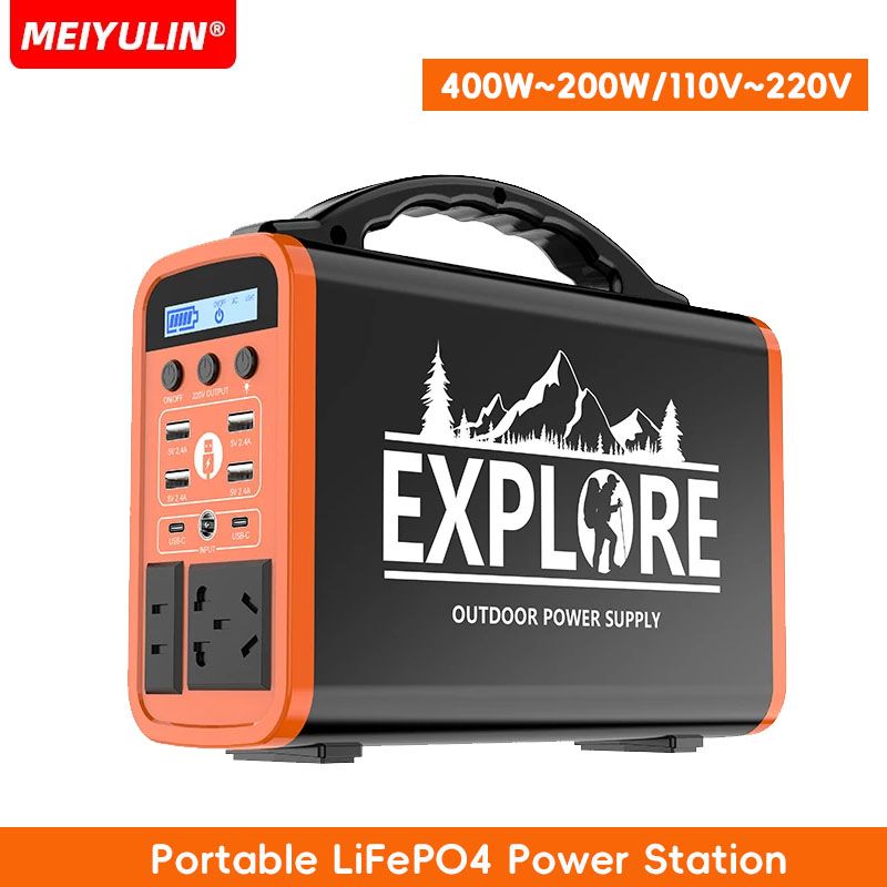 400W Portable Power Solar Generator. 60000mAh LiFePO4 Battery.