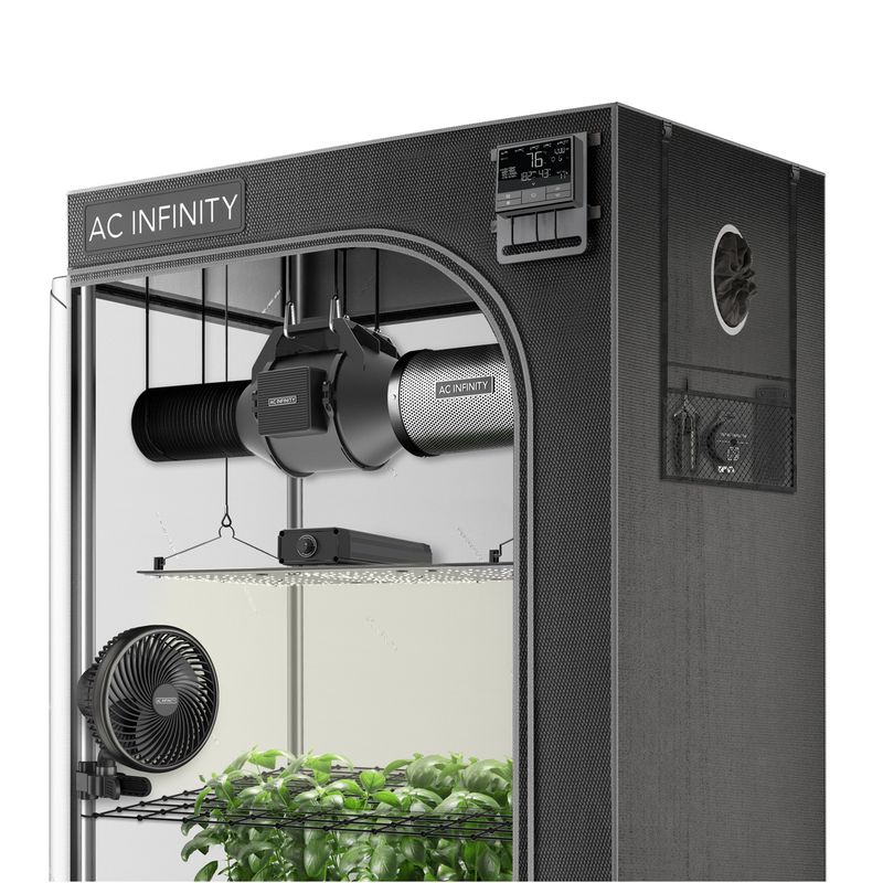 ADVANCE GROW TENT SYSTEM 3X3, 3-PLANT KIT, WIFI-INTEGRATED CONTROLS TO AUTOMATE VENTILATION, CIRCULATION, FULL SPECTRUM LED GROW LIGHT