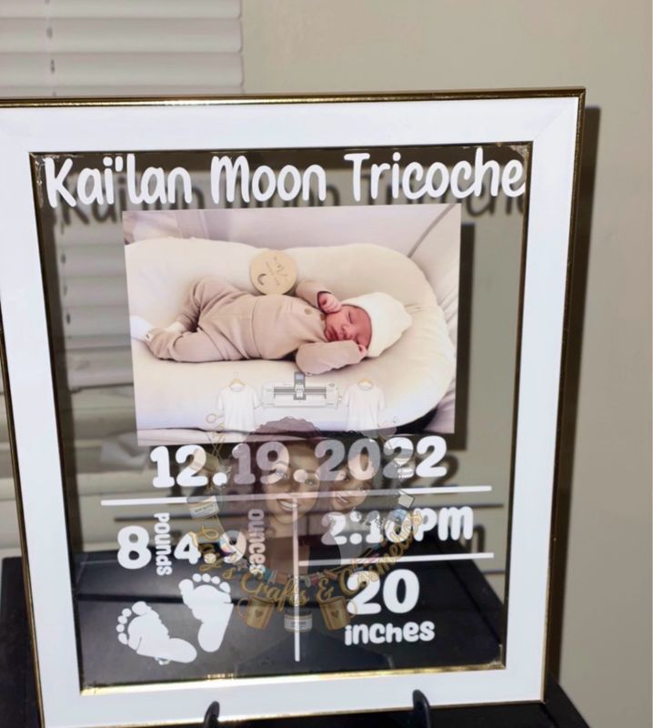 Birth Announcement Glass Plaque