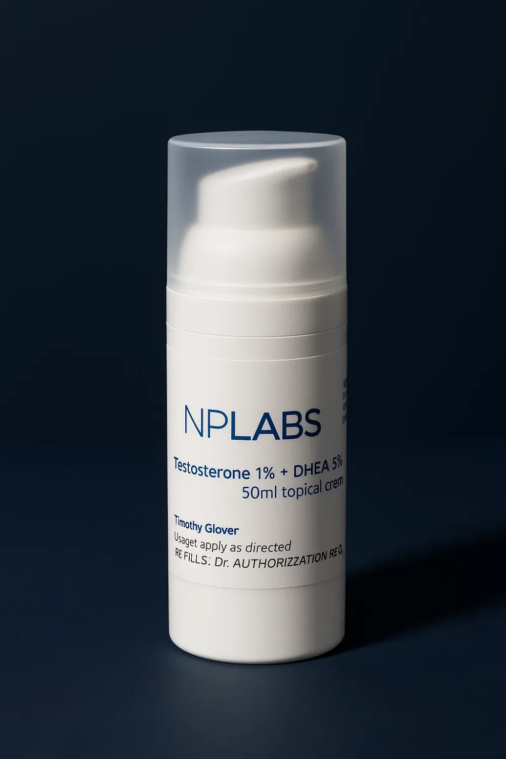 NpLabs Cream 50 ml:  TESTOSTERONE 1% + PREGNENOLONE 2% + DHEA 0,5%