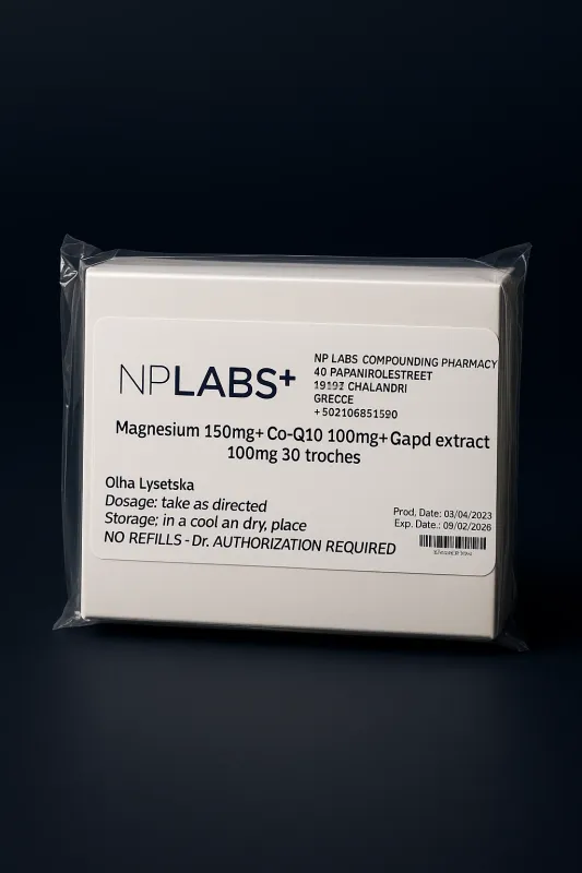 MAGNESIUM CITRATE 150 mg + CO-Q10 100 mg + GRAPE SEED EXTRACT 100 mg 30 trochs NpLabs