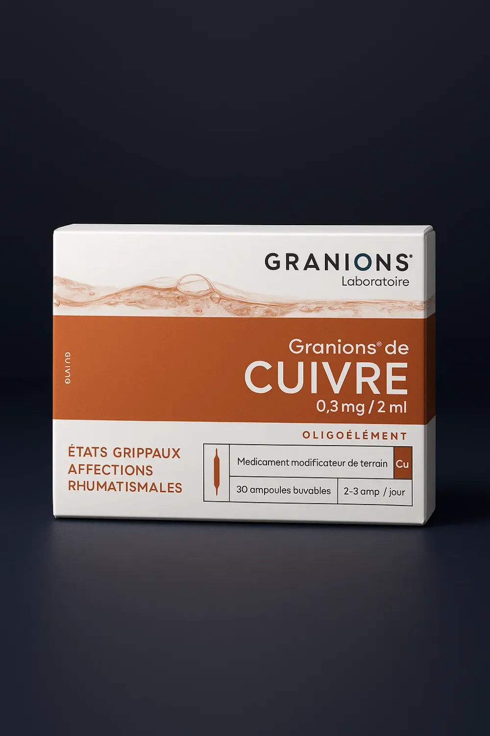GRANIONS CUIVRE (Copper) – 30 Ampoules (France)