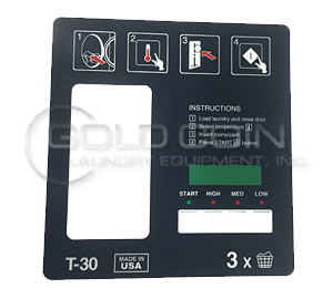 9435-042-002 Dexter Dryer Control Overlay