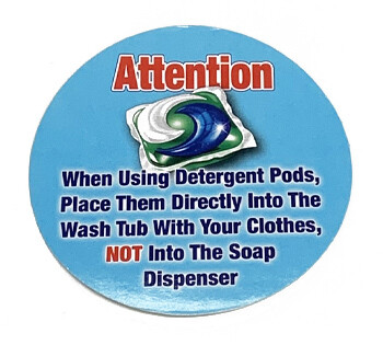 Detergent Pods Instruction Sticker