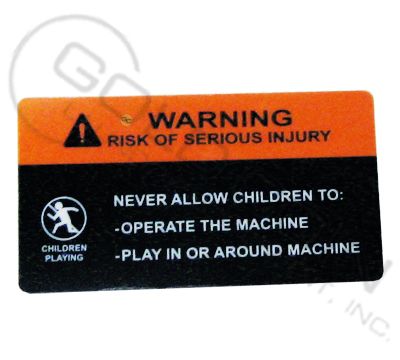 8502-759-001 Dexter Warning Decal Black
