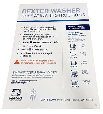 0995-136-001 Dexter Washer Instructions English/Spanish
