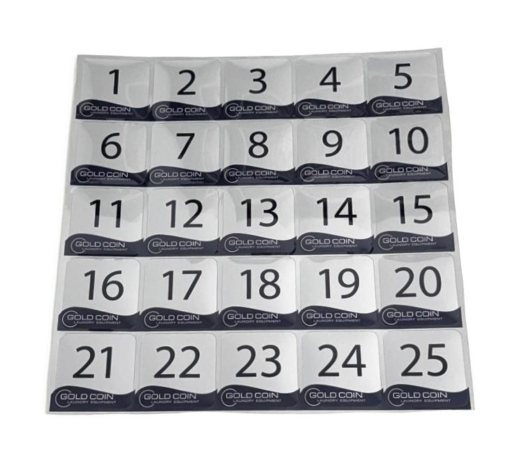 Washer / Dryer Number Decals Silver / Blue