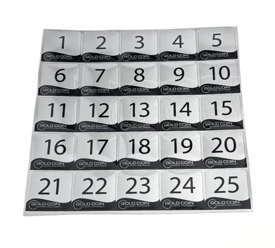 Washer / Dryer Number Decals Silver / Black