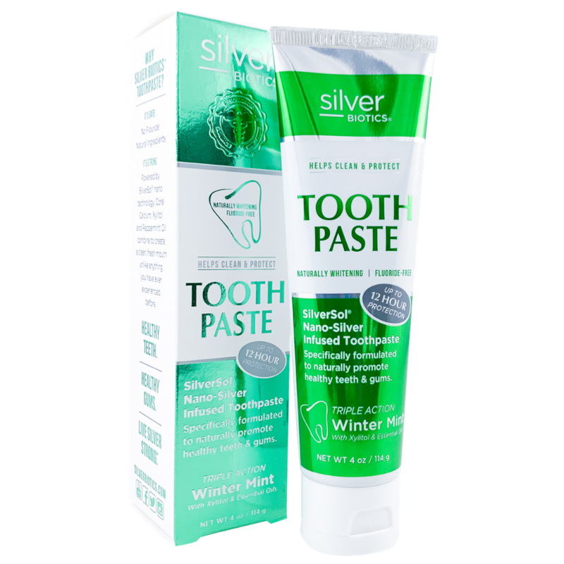 Silver Biotics Tooth Paste - Naturally Whitening - Triple Action Winter Mint - 4 oz.