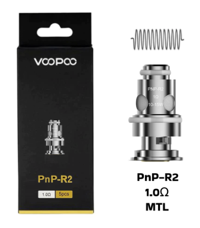 VOOPOO PnP - RDL/MTL Coils (5pcs), Type: PnP-R2 1.0 ohm (10-15W)