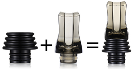 SL200/SL201 Drip Tip 510 Long Whistle Tip, Colour: SL201 - Black Base + Clear Whistle tip