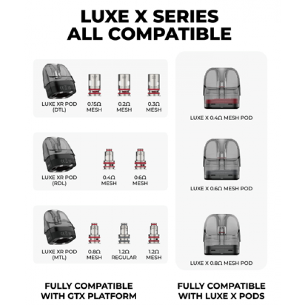 VAPORESSO LUXE XR Max Empty Replacement Cartridge 5ml (2pcs)