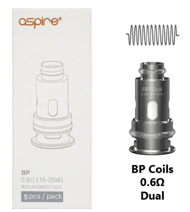 Aspire BP Coils for Tekno Pod &amp; Nautilus X Prime AIO (5pcs), Type: BP 0.6 Ohm (15-25W)