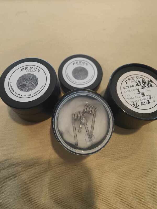 PRFCT - Tricore 27ga Alien - Hi-Res Ni80 ~ 7 wrap ~ 0.18 ohm Dual (crimped leg)