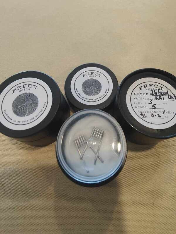 PRFCT - Dual Core 26ga Fused Clapton - Full KA1 ~ 0.2 ohm Dual (crimped leg)