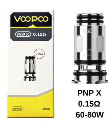 VOOPOO PNP-X Coils (5pcs), Type: 0.15 ohm (60-80W)