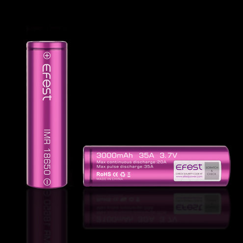 EFEST 18650 High Drain flat top battery (3000mAh - 20A) - for regulated devices