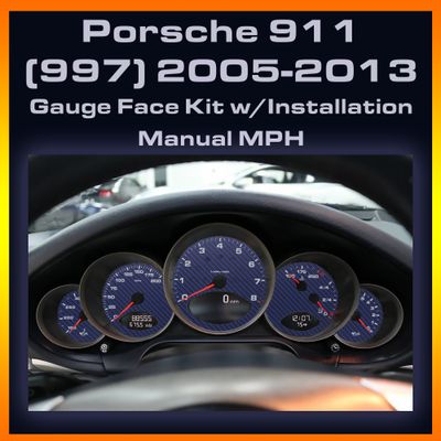 2005-2013 997 Manual MPH Gauge Face Kit w/ Installation